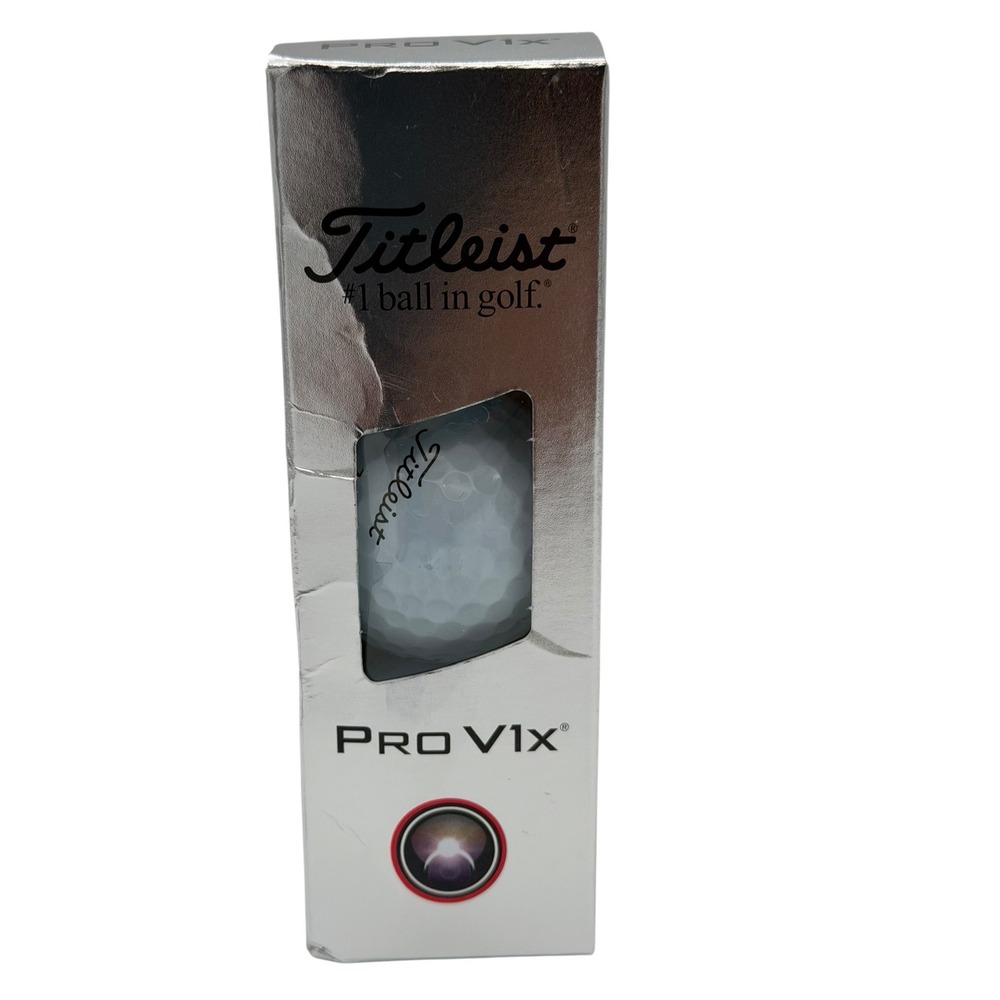 Titleist Pro V1x Golf Balls 3 Ball Sleeve White Dartmouth D Logo Number 1